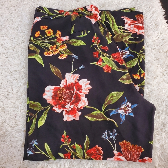 RACHEL Rachel Roy Tropical Floral Wide Leg Pants 14W - Picture 3 of 6